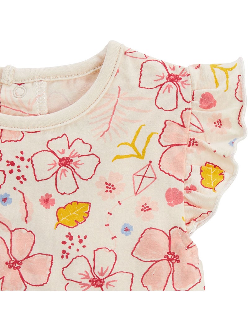 Lot de 2 t-shirts enfant manches courtes Santa Giulia Corail - Kiabi