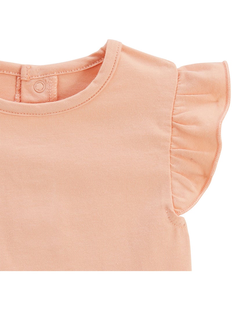 Lot de 2 t-shirts enfant manches courtes Santa Giulia Corail - Kiabi