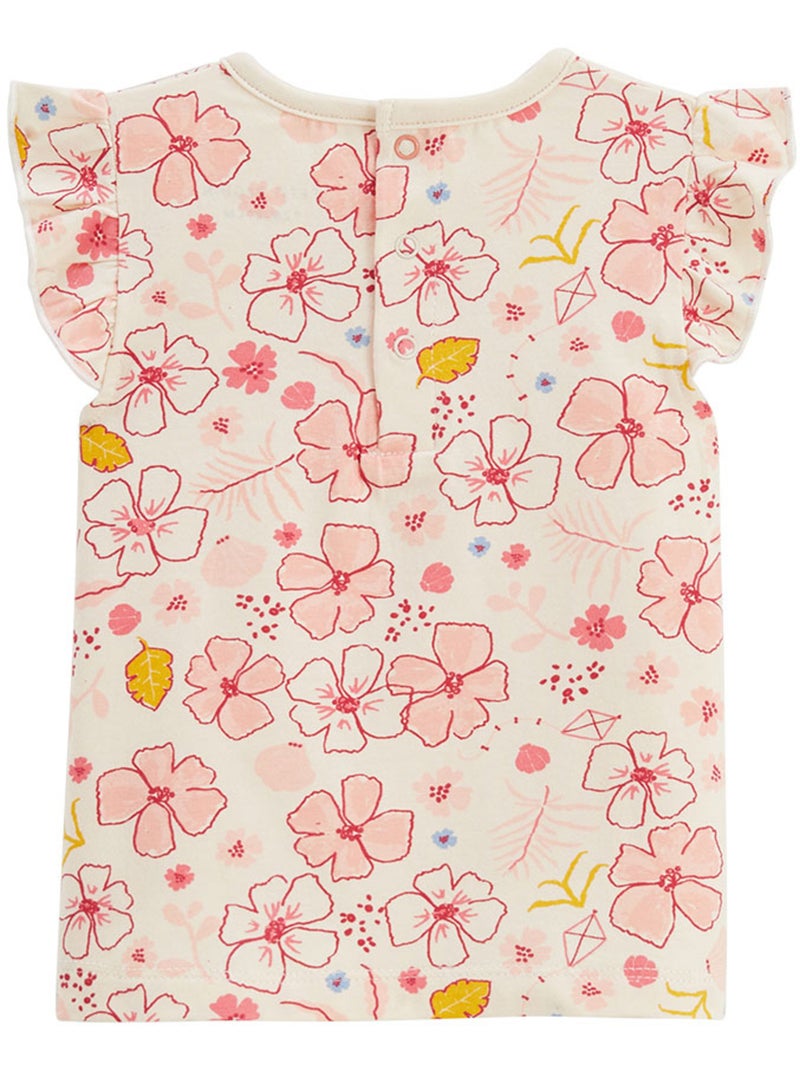 Lot de 2 t-shirts enfant manches courtes Santa Giulia Corail - Kiabi