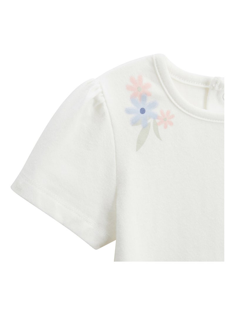 Lot de 2 t-shirts enfant manches courtes Tiana Ecru - Kiabi