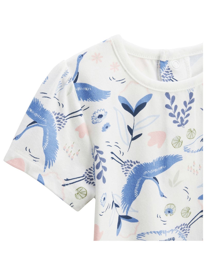 Lot de 2 t-shirts enfant manches courtes Tiana Ecru - Kiabi