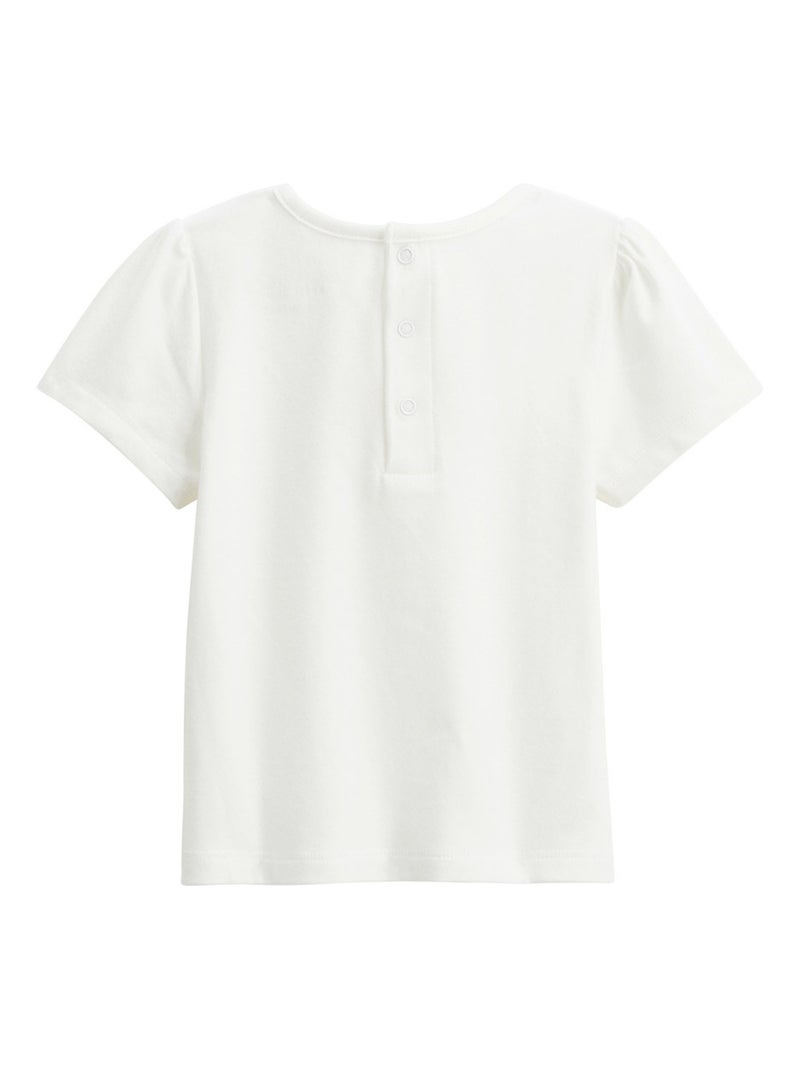 Lot de 2 t-shirts enfant manches courtes Tiana Ecru - Kiabi