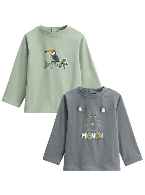 Lot de 2 t-shirts enfant manches longues Boavista - Kiabi