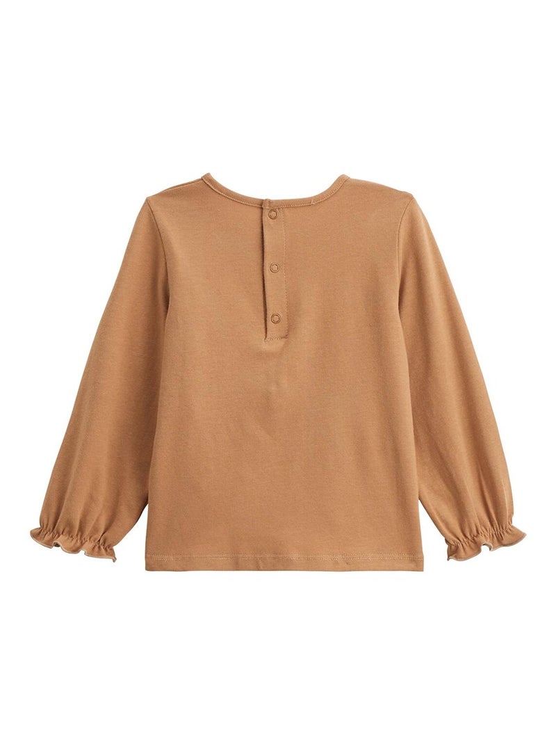 Lot de 2 t-shirts enfant manches longues Chincha Camel - Kiabi