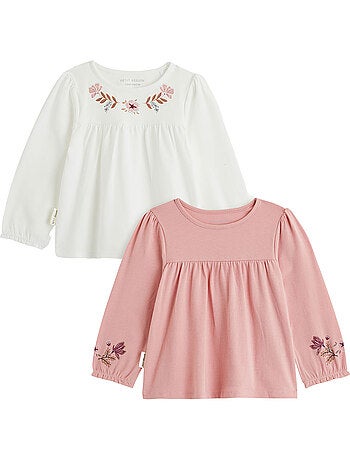 Lot de 2 t-shirts enfant manches longues cléo