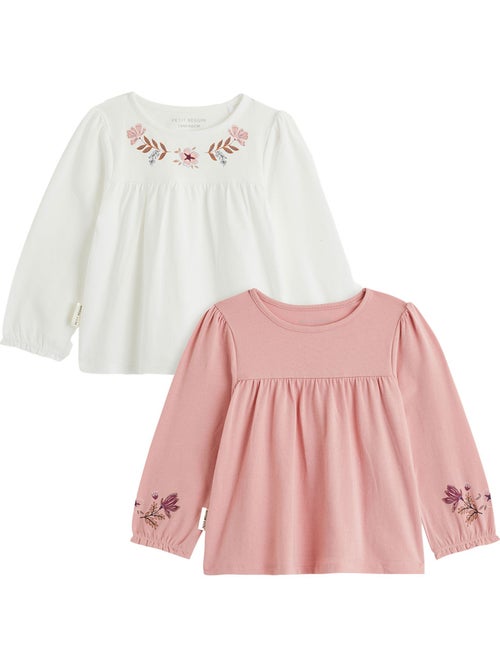 Lot de 2 t-shirts enfant manches longues cléo - Kiabi