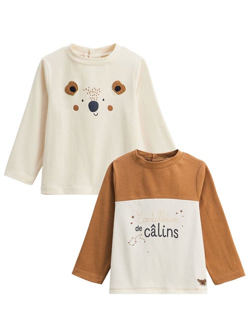 Lot de 2 t-shirts enfant manches longues Constellation - Kiabi