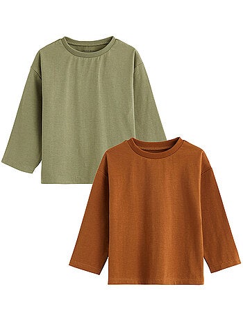 Lot de 2 t-shirts enfant manches longues ginkgo