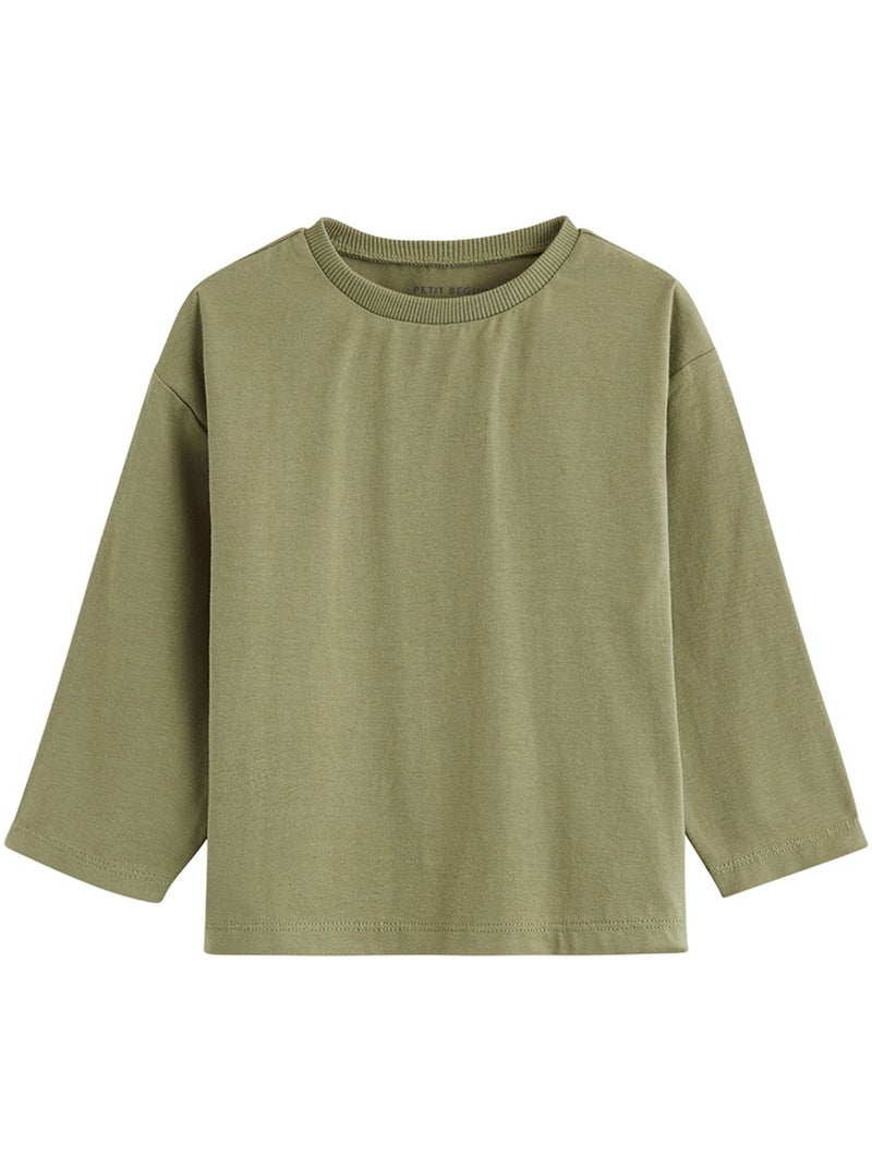 Lot de 2 t-shirts enfant manches longues ginkgo Vert - Kiabi