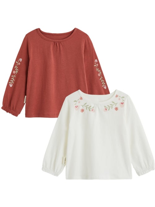 Lot de 2 t-shirts enfant manches longues harmony - Kiabi