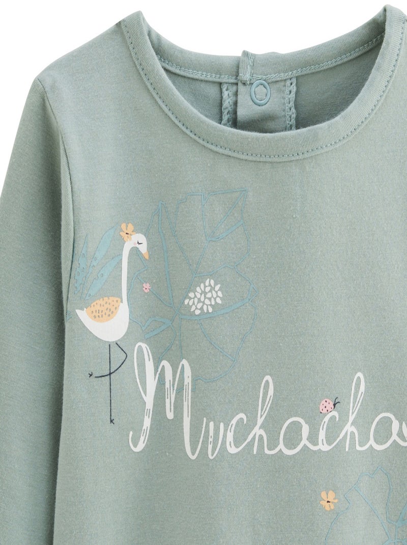 Lot de 2 t-shirts enfant manches longues Holamuchacha Bleu - Kiabi