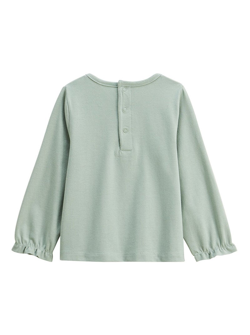 Lot de 2 t-shirts enfant manches longues Lison Vert - Kiabi