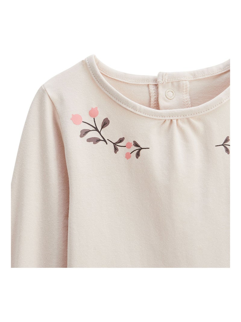 Lot de 2 t-shirts enfant manches longues Sora Ecru - Kiabi