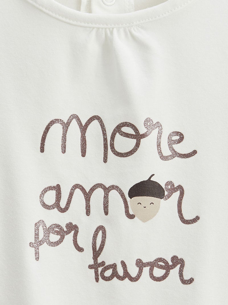 Lot de 2 t-shirts enfant manches longues Sora Ecru - Kiabi