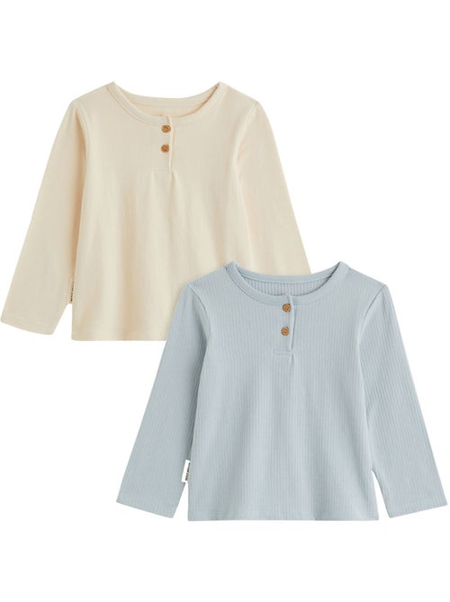 Lot de 2 t-shirts enfant manches longues voix lactée - Kiabi