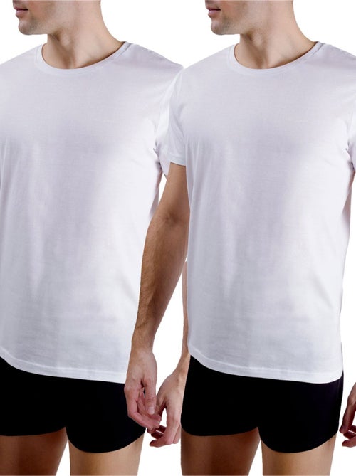 Lot de 2 t-shirts homme col rond avec broderie sur la poitrine Pierre Cardin - Kiabi