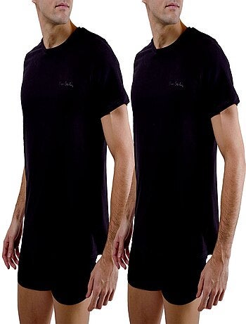 Lot de 2 t-shirts homme col rond avec broderie sur la poitrine Pierre Cardin