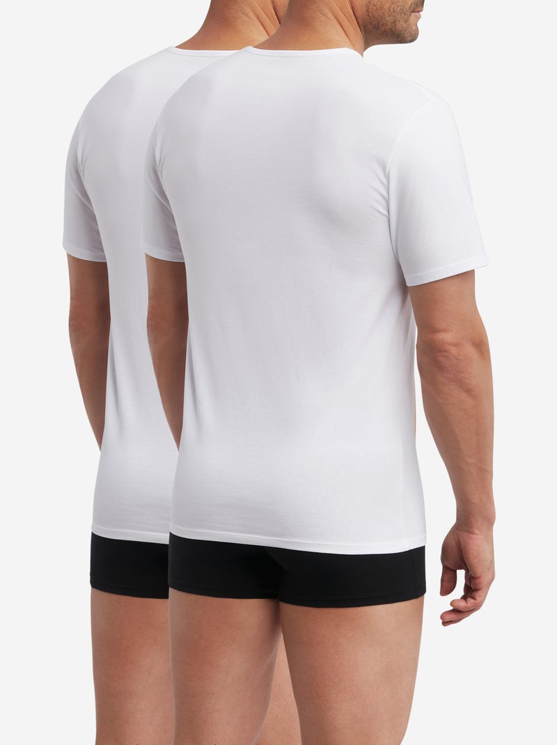 Lot de 2 t-shirts homme thermorégulateur coton col rond Sport Blanc - Kiabi