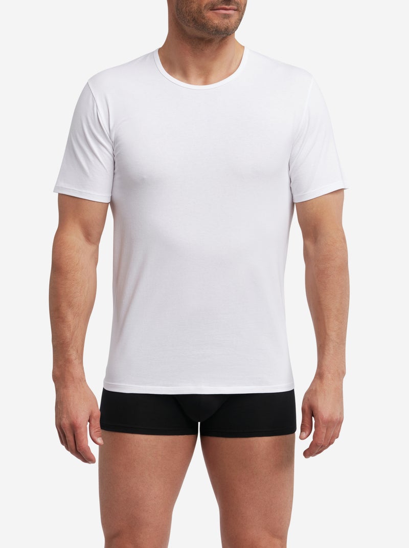Lot de 2 t-shirts homme thermorégulateur coton col rond Sport Blanc - Kiabi