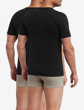 Lot de 2 t-shirts homme thermorégulateur coton col V Sport