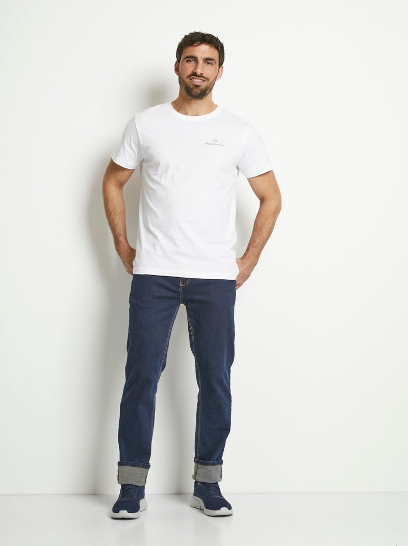 Lot de 2 T-shirts logo col rond Blanc - Kiabi