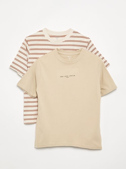 Lot de 2 T-shirts manches courtes imprimés - Kiabi Lot de 2 T-shirts manches courtes imprimés - Kiabi