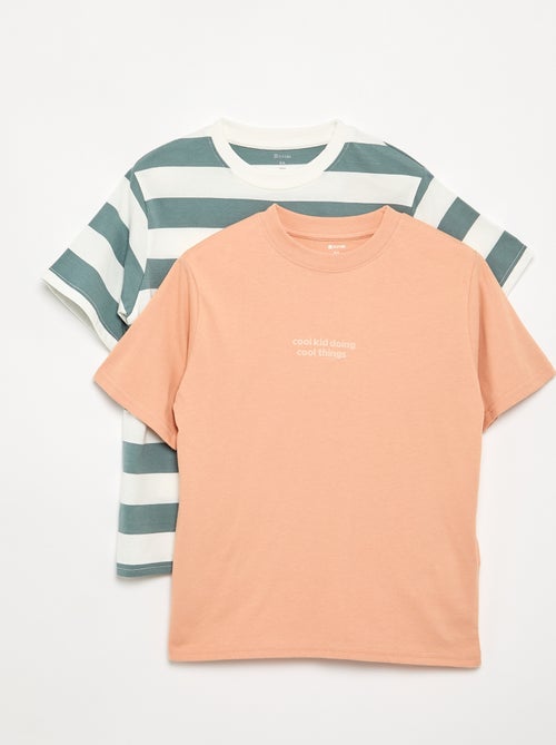 Lot de 2 T-shirts manches courtes imprimés - Kiabi Lot de 2 T-shirts manches courtes imprimés - Kiabi