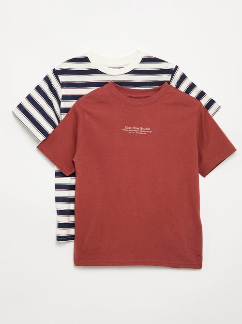 Lot de 2 T-shirts manches courtes imprimés - Kiabi Lot de 2 T-shirts manches courtes imprimés - Kiabi