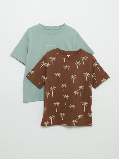 Lot de 2 T-shirts manches courtes imprimés - Kiabi Lot de 2 T-shirts manches courtes imprimés - Kiabi