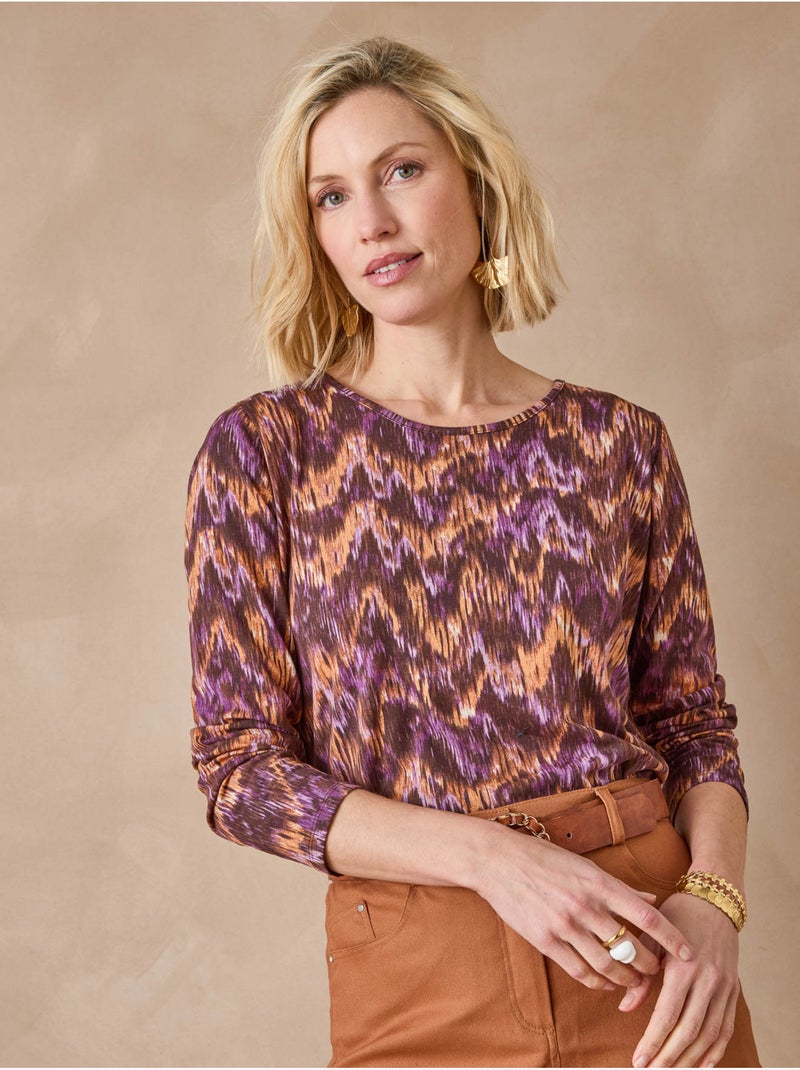 Lot de 2 t-shirts manches longues - DAXON Orange/Violet - Kiabi