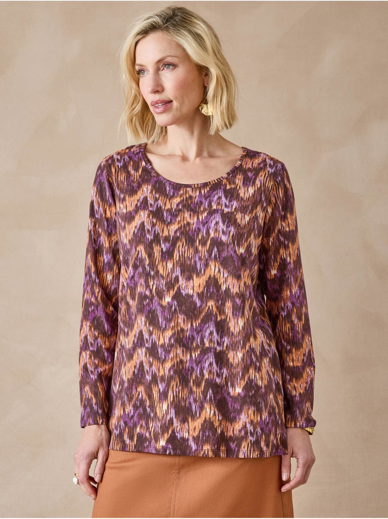 Lot de 2 t-shirts manches longues - DAXON Orange/Violet - Kiabi