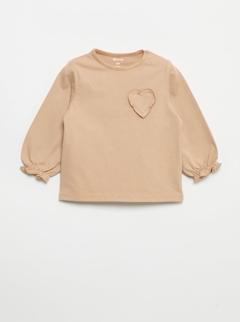 Lot de 2 t-shirts manches longues en jersey coton Blanc - Kiabi
