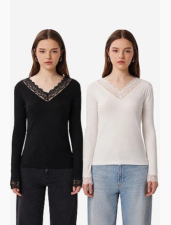 Lot de 2 t-shirts manches longues mélange viscose istanbul