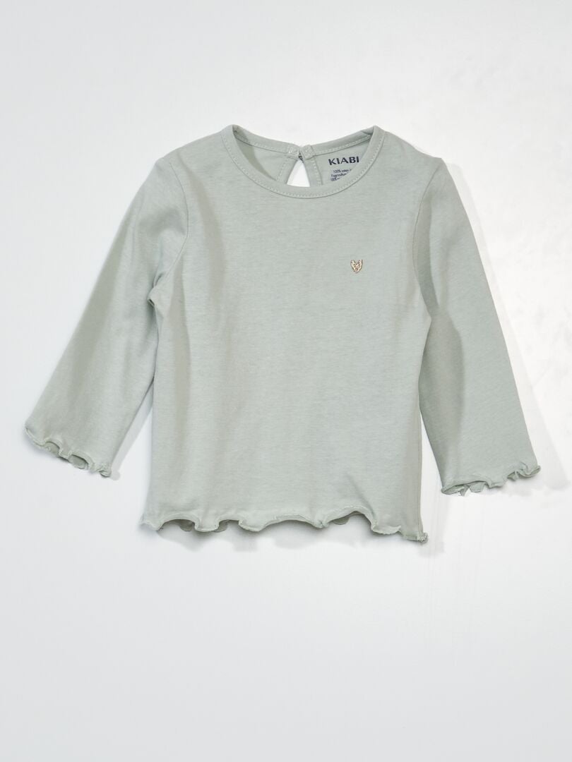 Lot de 2 t-shirts manches longues Rose/vert - Kiabi