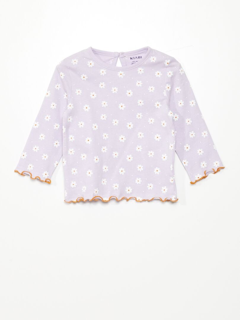 DEFAHN - Lot De 2 T-shirts Manches Longues Bébé 0-24 Mois - 100% Coton - Col Rond - Design Humoristique