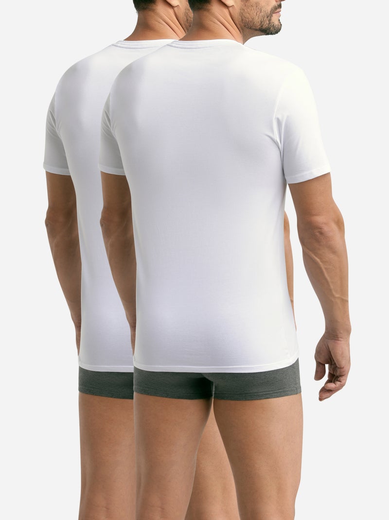 Lot de 2 t-shirts Respirant Col V Gots Good Blanc - Kiabi