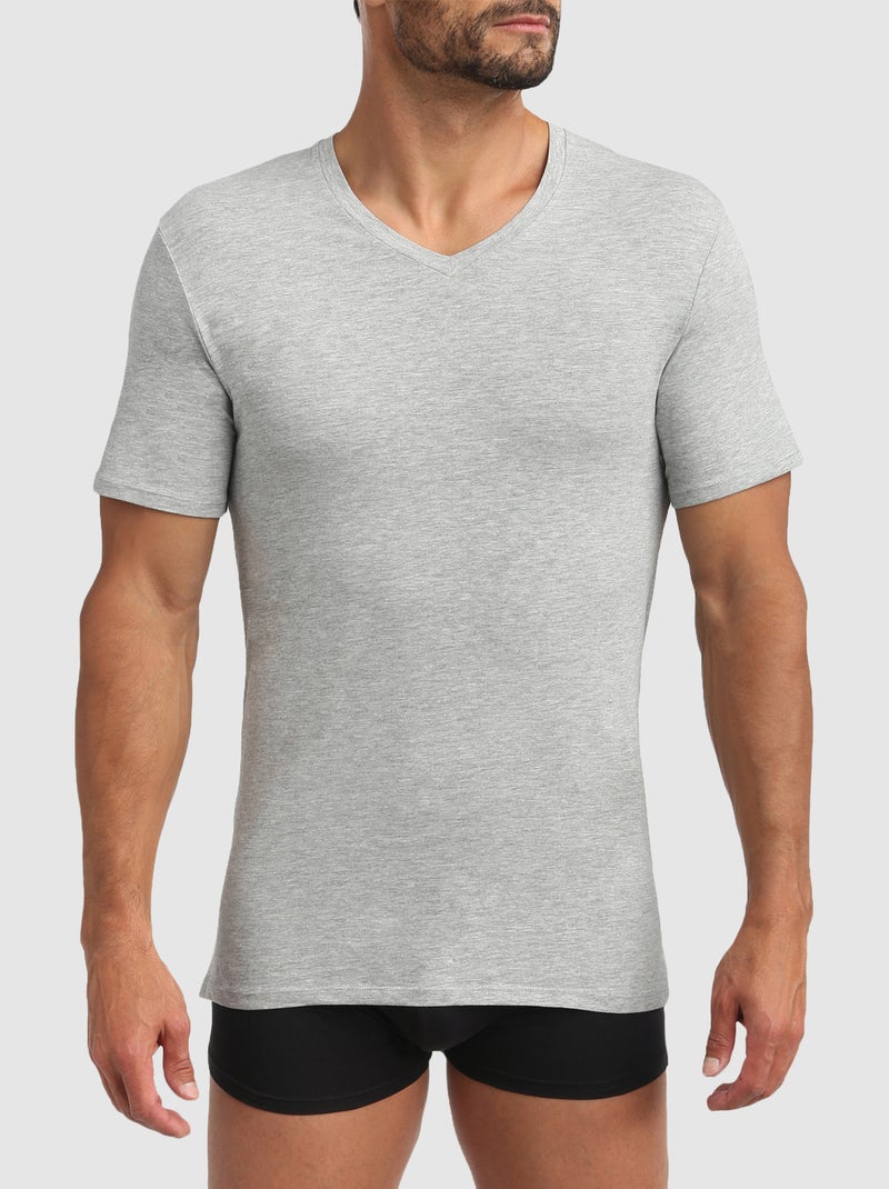 Lot de 2 t-shirts Respirant Col V Gots Good Gris clair - Kiabi