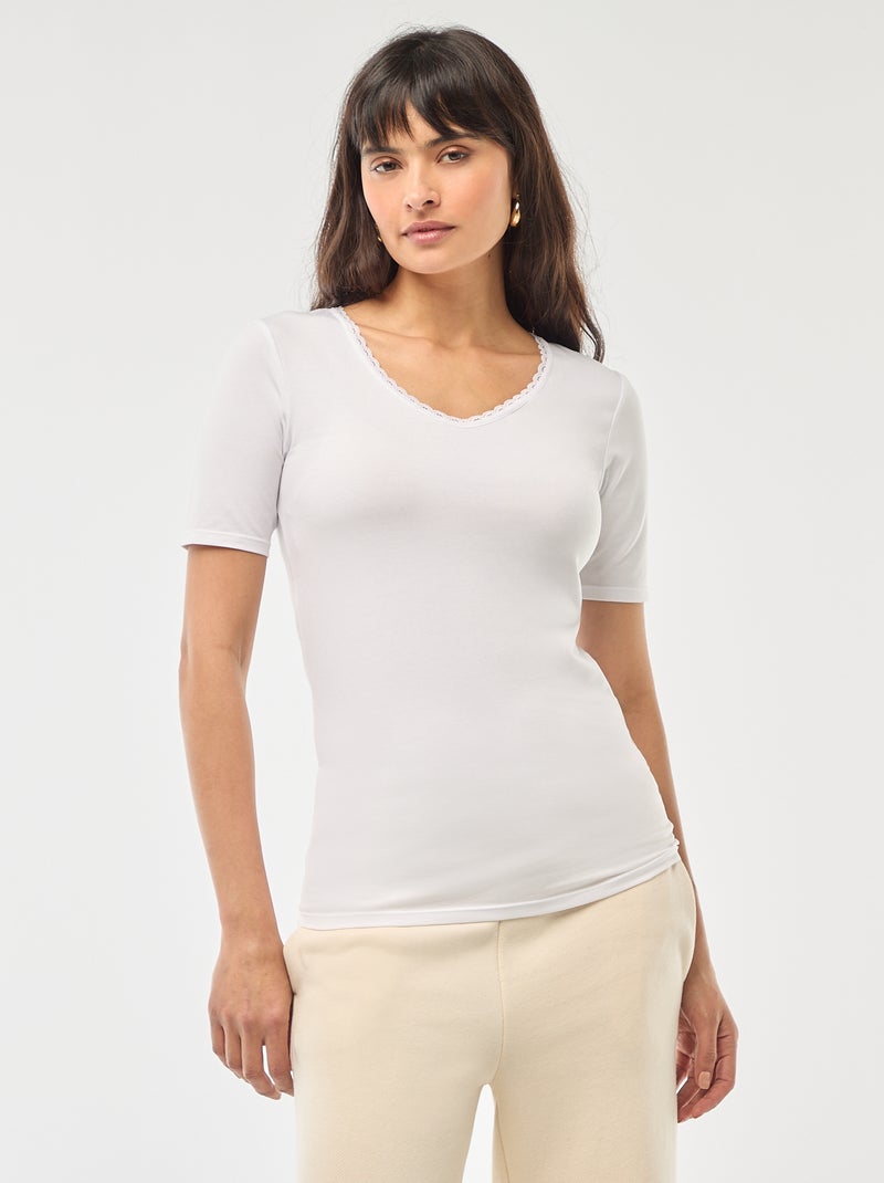 Lot de 2 t-shirts sous-vêtements Blanc - Kiabi