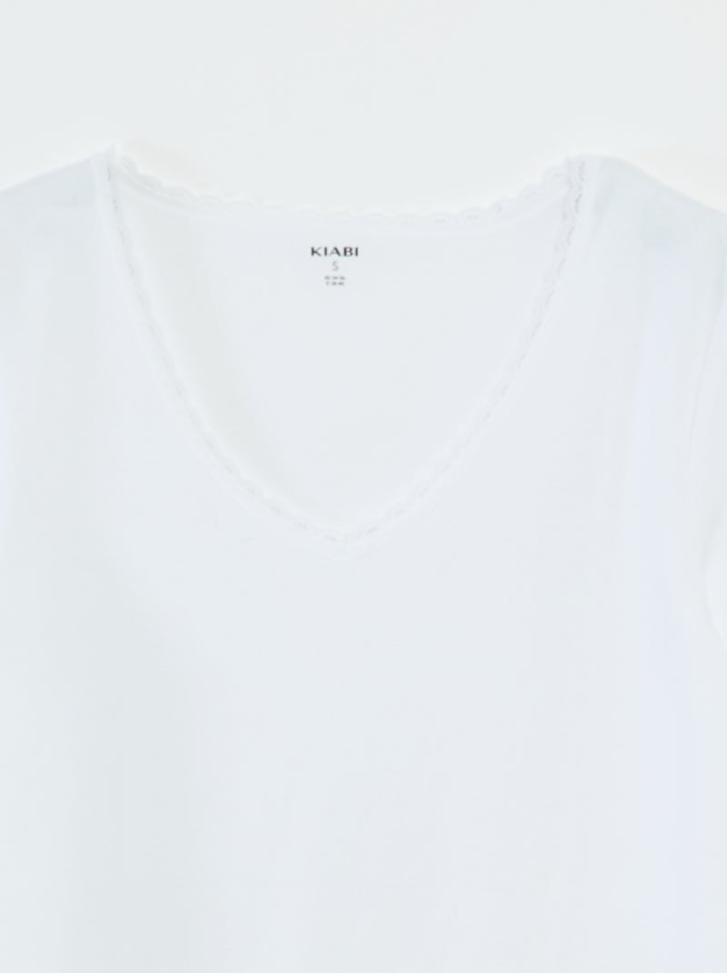 Lot de 2 t-shirts sous-vêtements Blanc - Kiabi