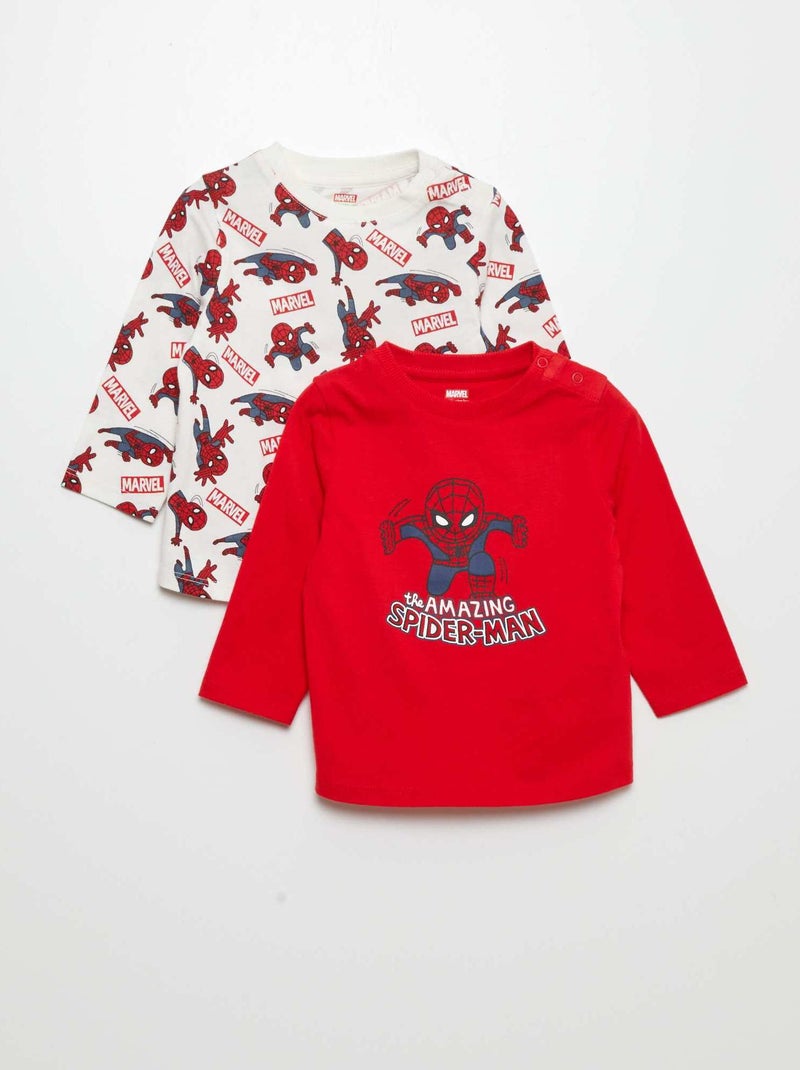 Lot de 2 t-shirts 'Spider-Man' Rouge - Kiabi