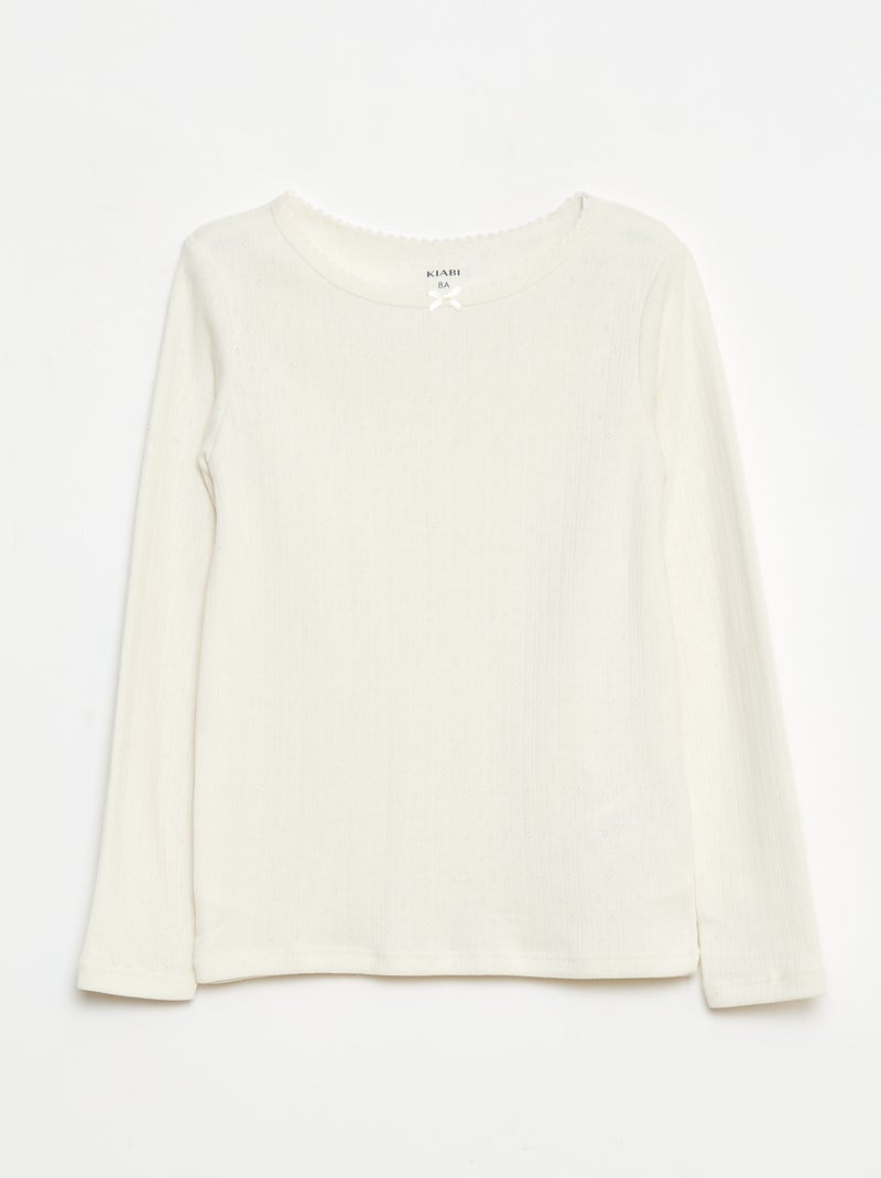 Lot de 2 t-shirts thermorégulateur en maille pointelle Rose - Kiabi