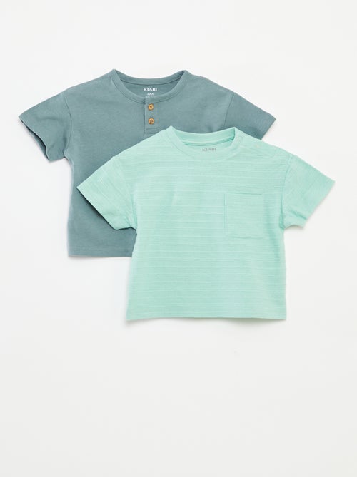 Lot de 2 t-shirts unis à manches courtes - Kiabi