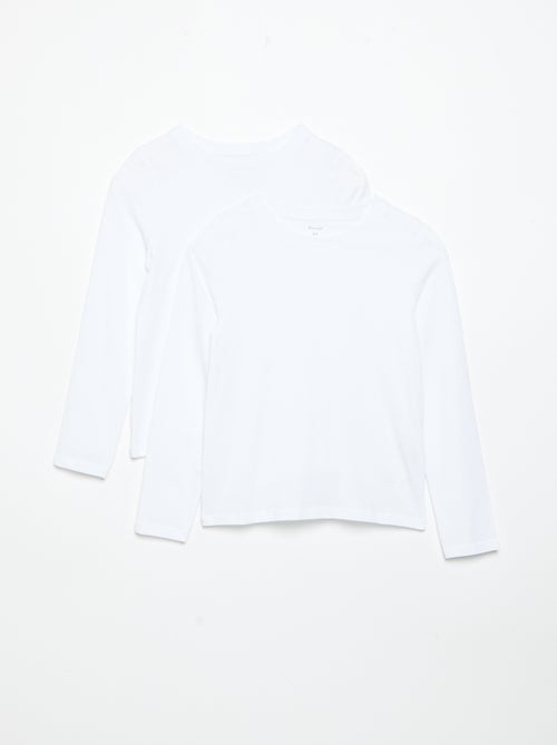 Lot de 2 t-shirts unis à manches longues - Kiabi Lot de 2 t-shirts unis à manches longues - Kiabi