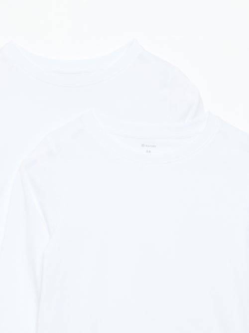 Lot de 2 t-shirts unis à manches longues - Kiabi Lot de 2 t-shirts unis à manches longues - Kiabi