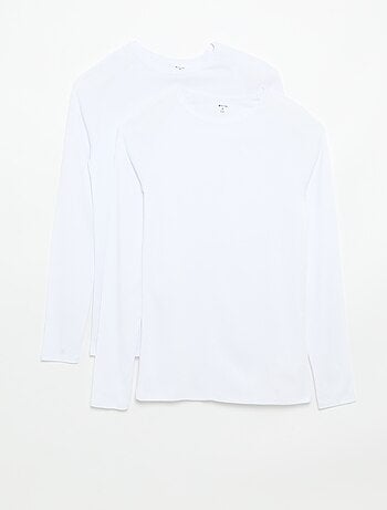 Lot de 2 T-shirts unis à manches longues