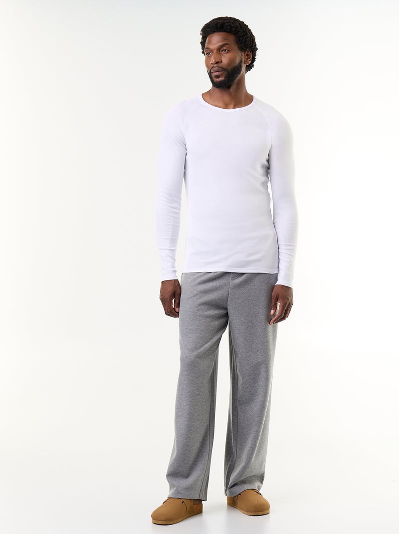 Lot de 2 T-shirts unis à manches longues Blanc - Kiabi