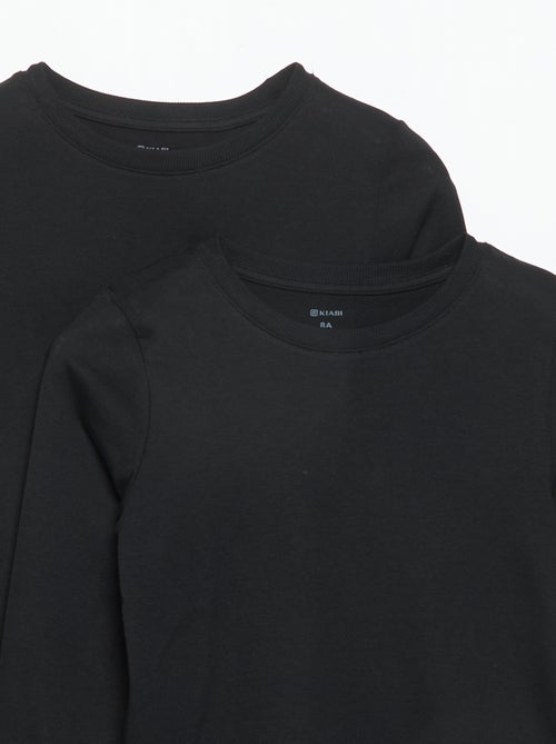 Lot de 2 t-shirts unis à manches longues - Kiabi Lot de 2 t-shirts unis à manches longues - Kiabi