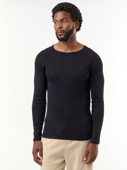 Lot de 2 T-shirts unis à manches longues - Kiabi