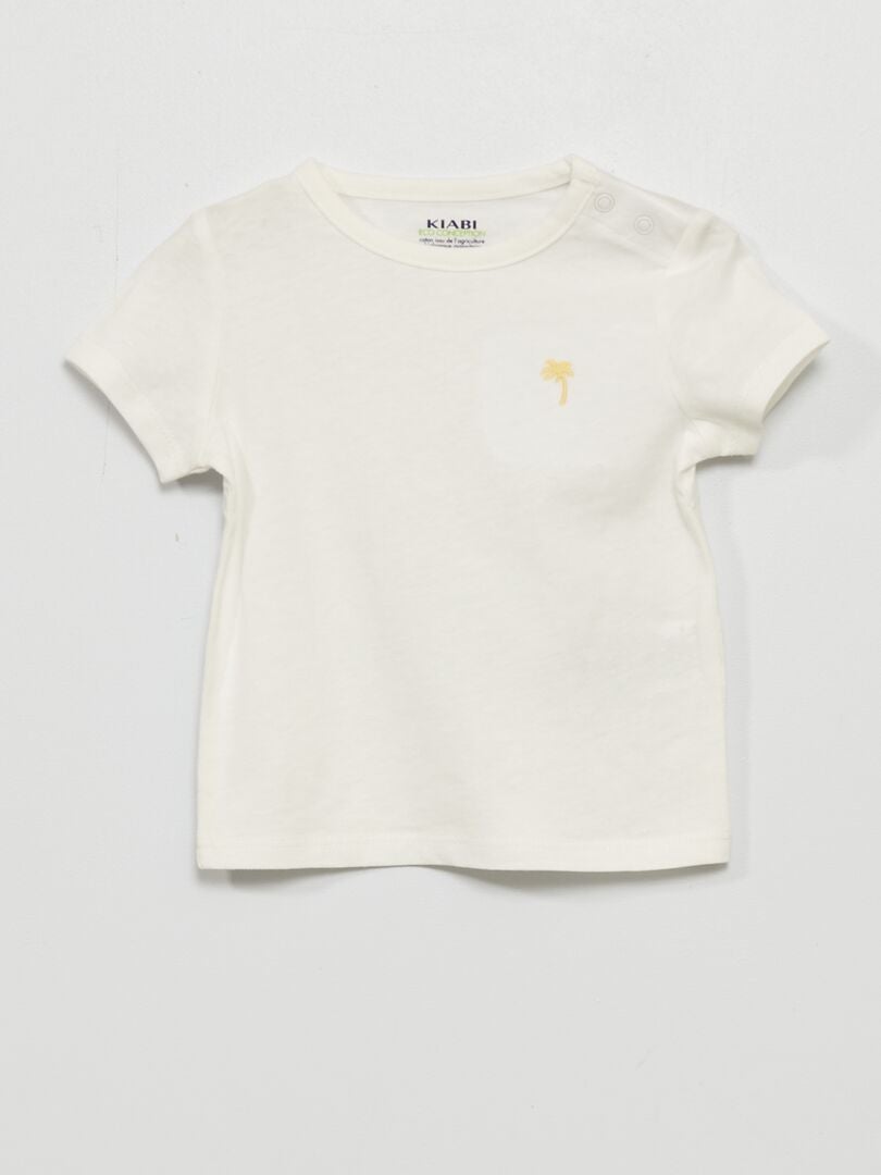 Lot de 2 t-shirts unis Blanc/jaune - Kiabi