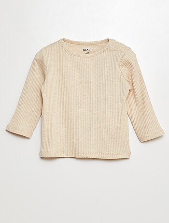 Lot de 2 t-shirts unis côtelés à manches longues